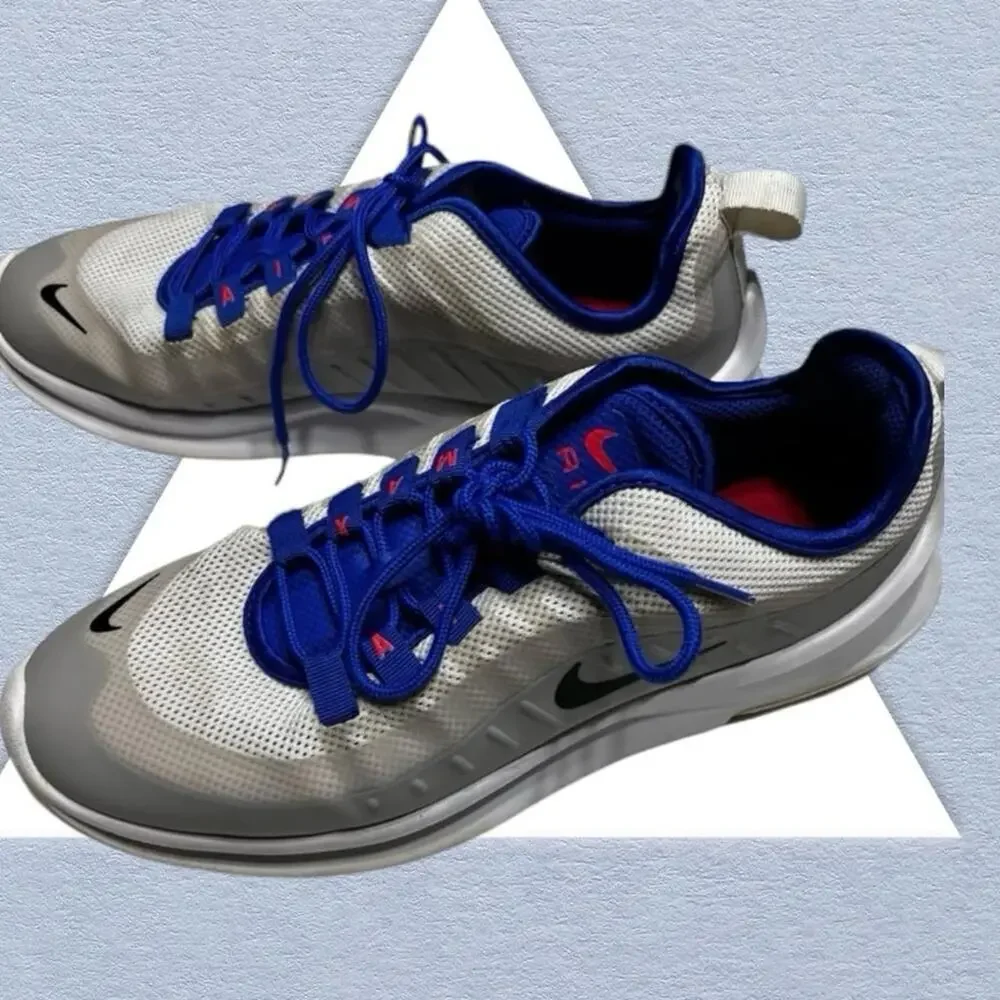 Nike Air, Lace Up, White with Blue Sneakers, Women’s size 9
